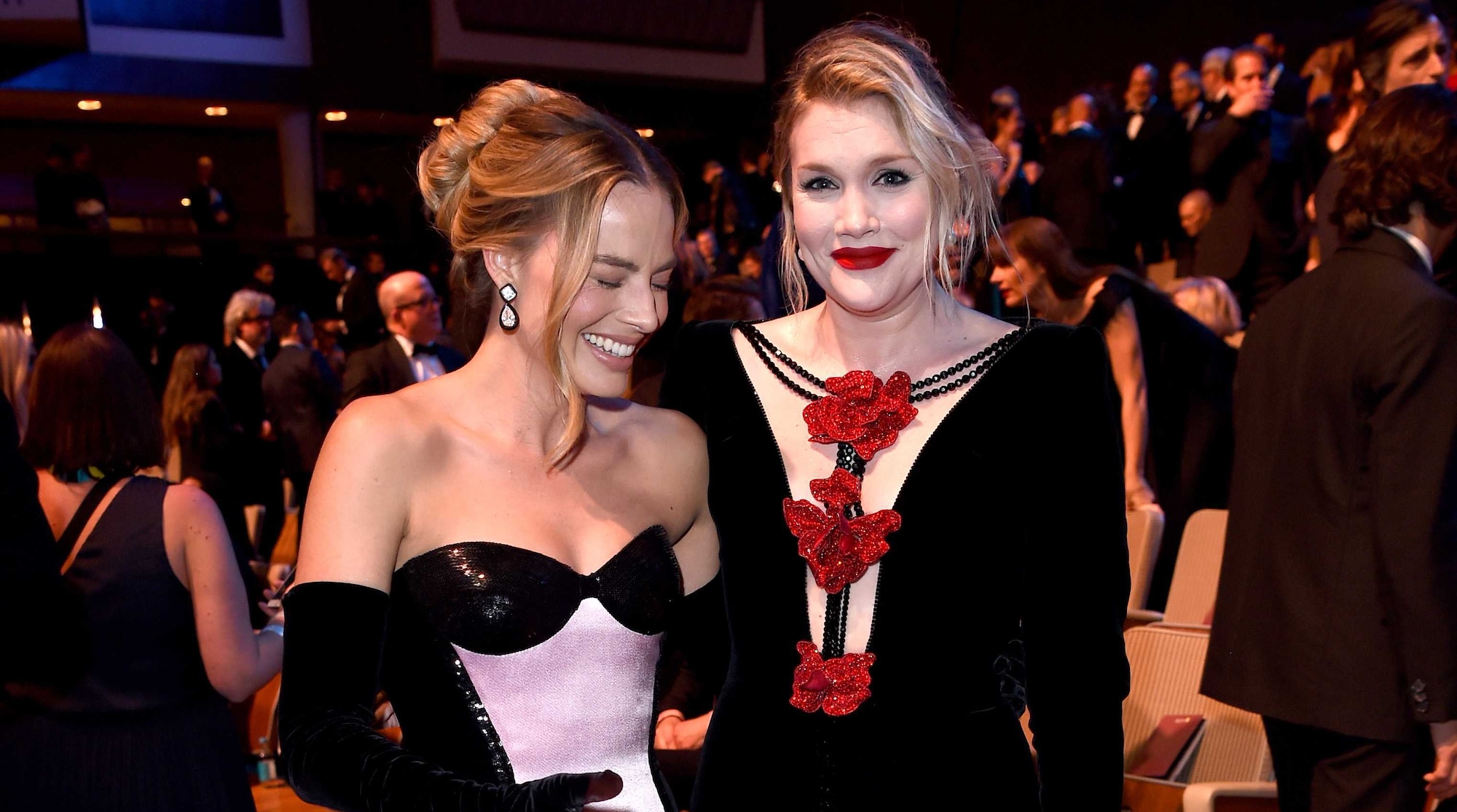 Emerald Fennell and Margot Robbie at BAFTAs