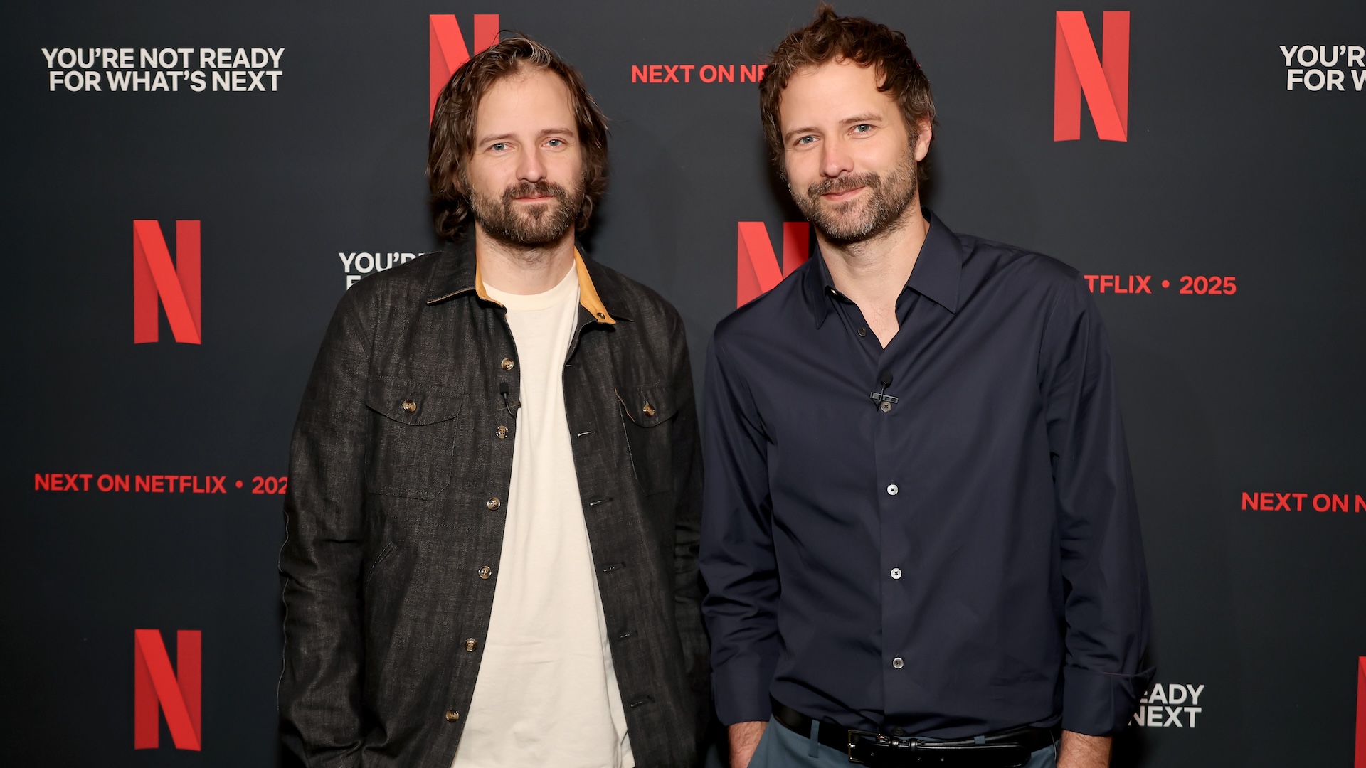 LOS ANGELES, CALIFORNIA - JANUARY 29: (L-R) Matt Duffer and Ross Duffer attend Next On Netflix 2025 Los Angeles at The Egyptian Theatre Hollywood on January 29, 2025 in Los Angeles, California.