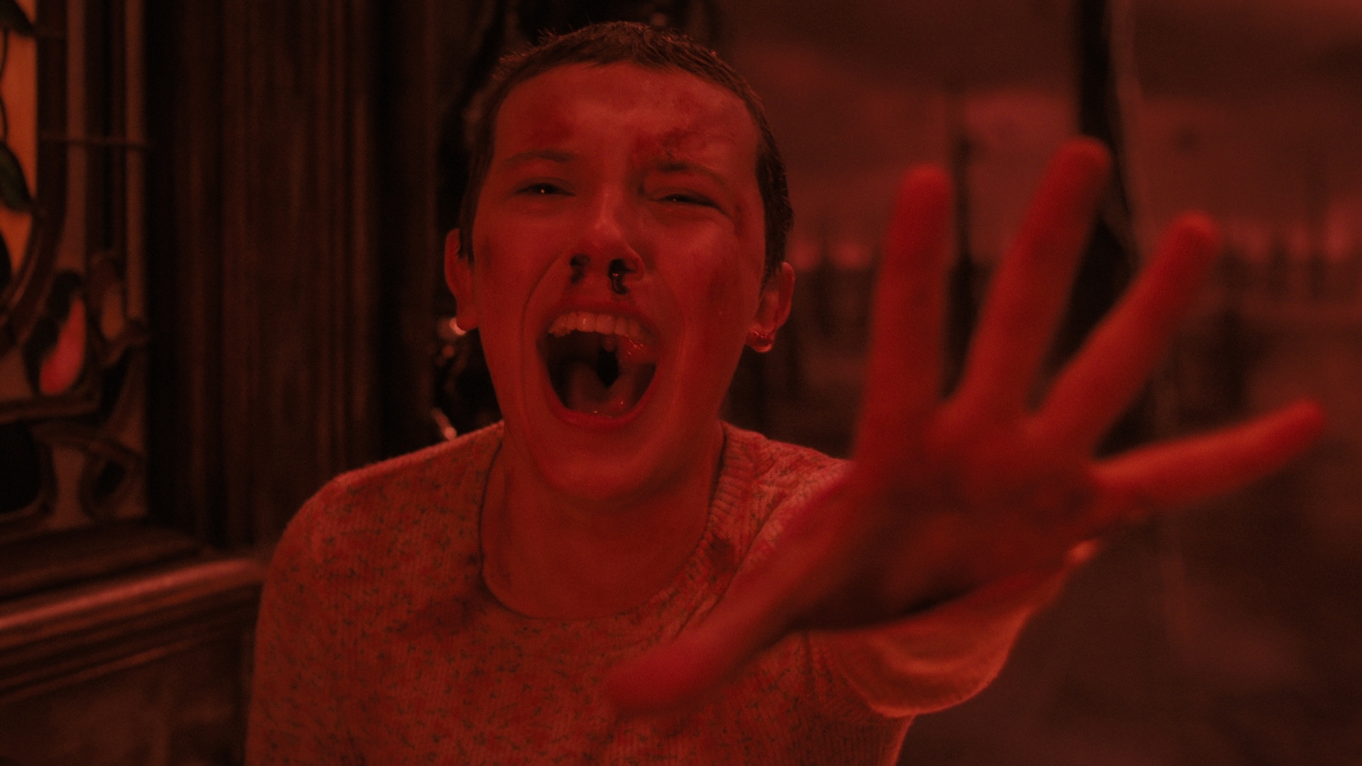 STRANGER THINGS. Millie Bobby Brown as Eleven in STRANGER THINGS.