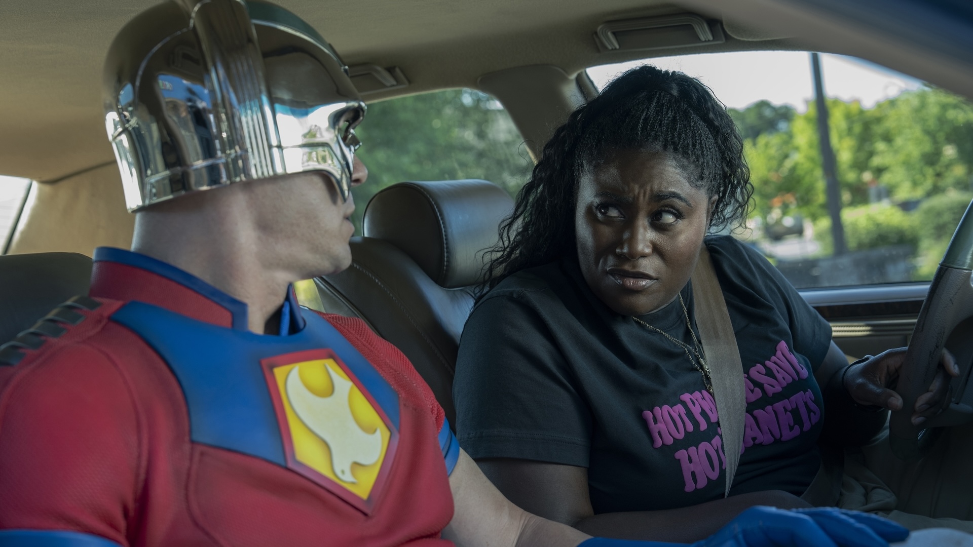 John Cena and Danielle Brooks in Peacemaker season 2.