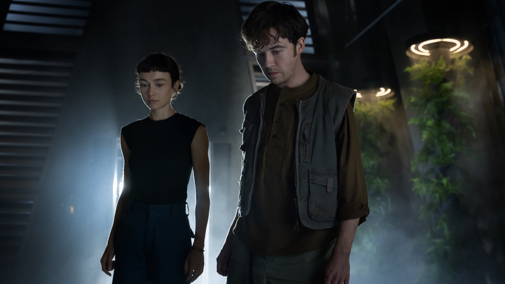 FX's Alien: Earth -- "The Real Monsters" -- Season 1, Episode 8 (Airs Tues, Sept 23) -- Pictured (L-R): Sydney Chandler as Wendy, Alex Lawther as Hermit. CR: Patrick Brown/FX