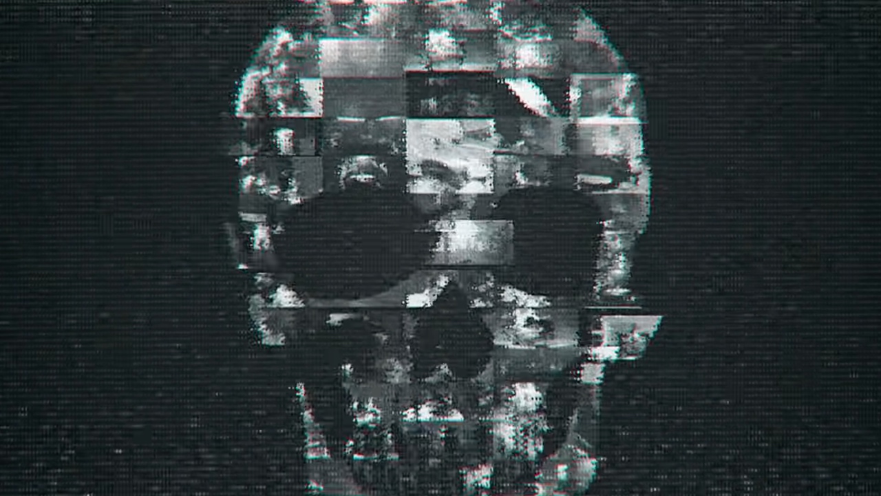 A pixilated skull from the trailer for Faces of Death.