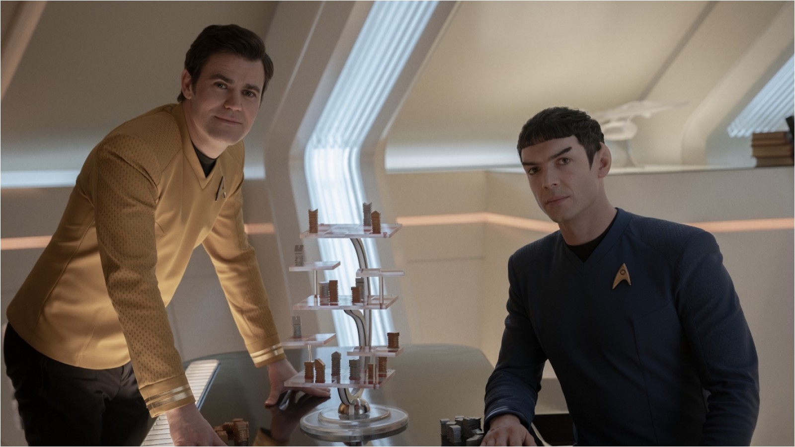 Paul Wesley and Ethan Peck in Star Trek Strange New Worlds Season 3 Episode 6