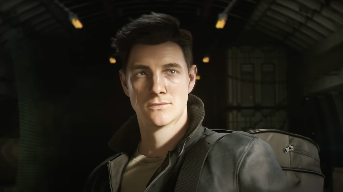 Screengrab of a book-accurate James Bond in 007: First Light. He's young with dark hair and a scar on his face.
